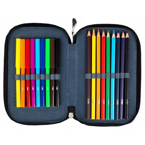 Piórnik Podwójny z WyposażeniemStright PC-04 tęczowe jednorożce/rainbow unicorns