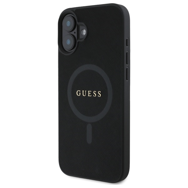 Guess GUHMP16SPSAHMCK iPhone 16 6.1"     czarny/black hardcase Saffiano Classic Logo MagSafe