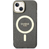 Guess GUHMP14MHCMCGK iPhone 14 Plus/ 15 Plus 6.7" czarny/black hardcase Glitter Gold MagSafe