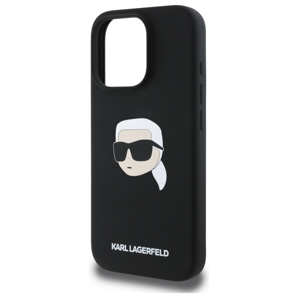Karl Lagerfeld KLHMP16LSKHPPLK iPhone 16 Pro czarny/black HC MagSafe Sil KL Head Print