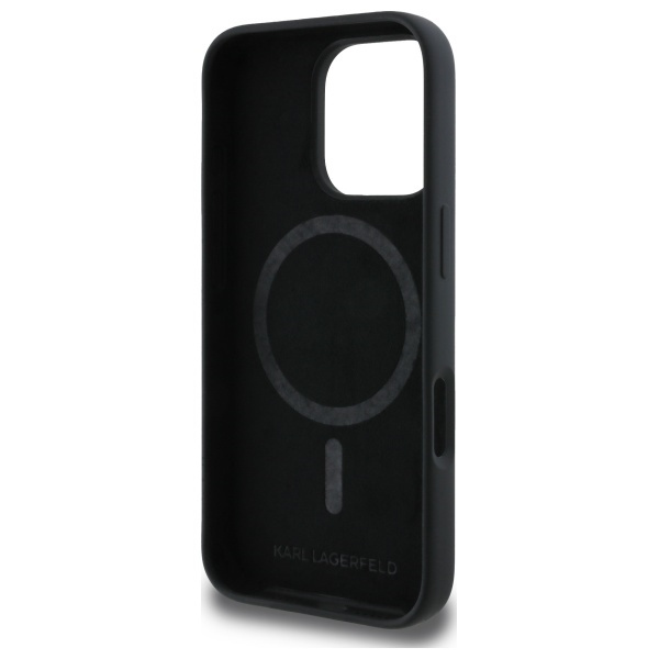 Karl Lagerfeld KLHMP16LSKCHPPLK iPhone 16 Pro czarny/black HC MagSafe Sil Double Heads Print