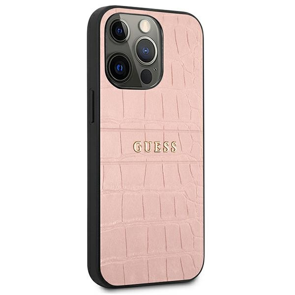 Guess GUHCP13LPCRBPI iPhone 13 Pro / 136,1" różowy/pink Croco Strap Collection