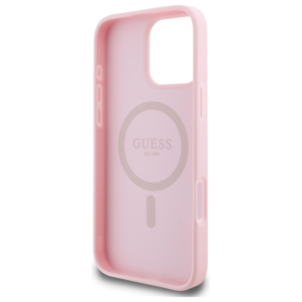 Guess GUHMP16XPGPYSP iPhone 16 Pro Max 6.9" różowy/pink hardcase Peony Script MagSafe