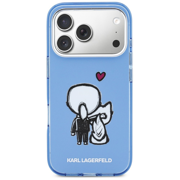 Etui Karl Lagerfeld Karl & Choupette     Back MagSafe do iPhone 17 Pro niebieski