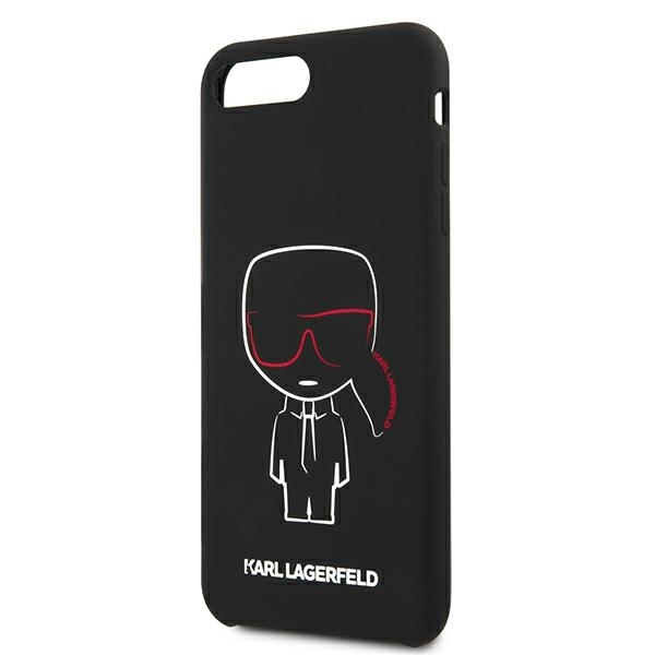 KARL LAGERFELD KLHCI8LSLKCBK  IPHONE 7/8 PLUS HARDCASE CZARNY/BLACK SILICONE KARL ICONIC