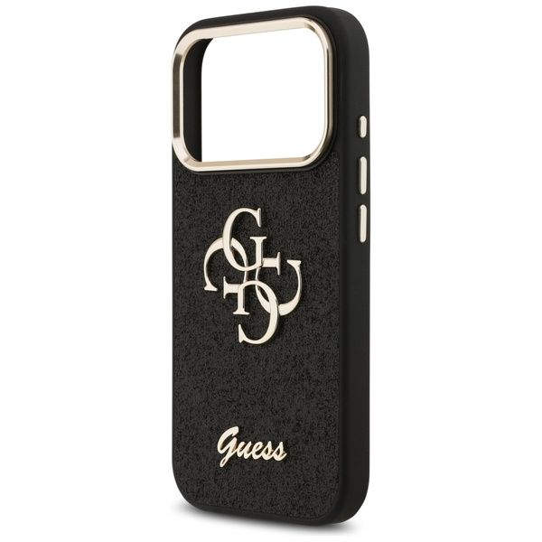 Etui Guess Fixed Glitter Big 4G Metal    Frame do iPhone 17 Pro czarny