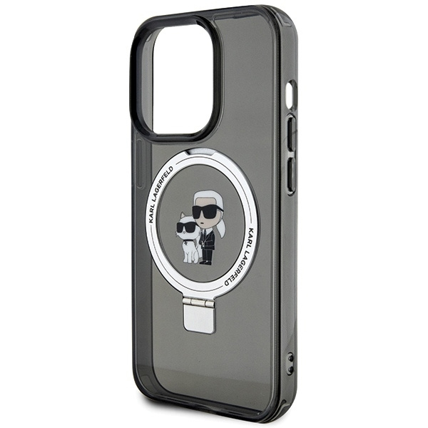Karl Lagerfeld KLHMP13LHMRSKCK iPhone 13 Pro 6.1" black/black hardcase Ring Stand Karl&amp;Choupette MagSafe