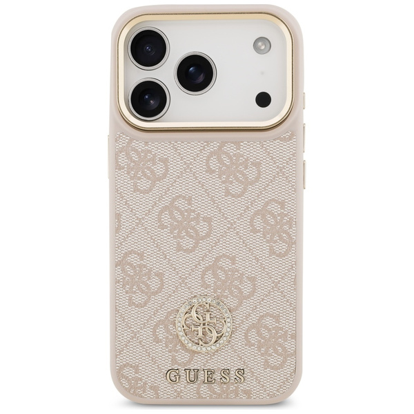Etui Guess 4G Strass Logo MagSafe do     iPhone 17 Pro różowy