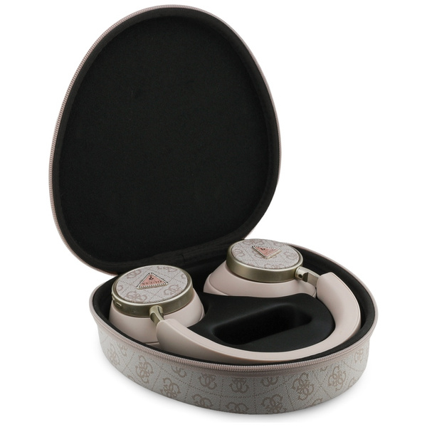 Słuchawki nauszne Guess 4G Triangle Logo Bluetooth ENC różowy