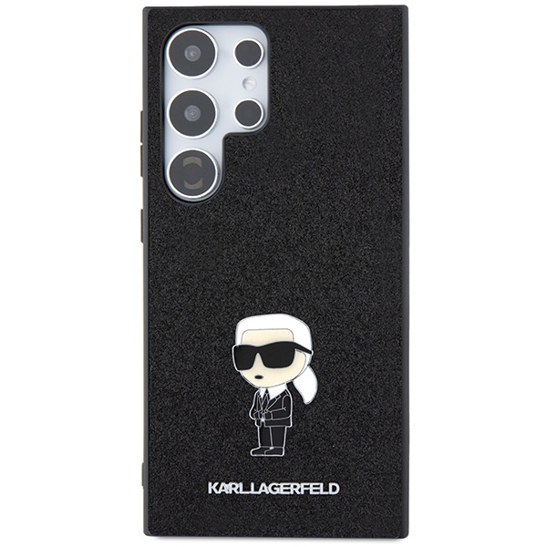 KARL LAGERFELD KLHCS24LGKNPSK S24 ULTRA S928 CZARNY/BLACK HARDCASE FIXED GLITTER IKONIK LOGO PIN