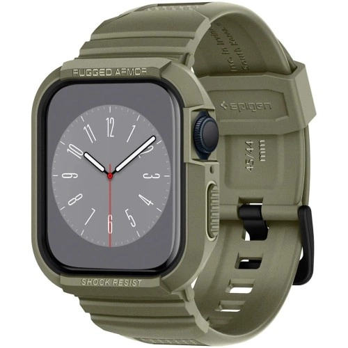 CASE WITH SPIGEN RUGGED ARMOR PRO FOR APPLE WATCH SE2/SE/8/7/6/5/4 - 45/44MM, OLIVE