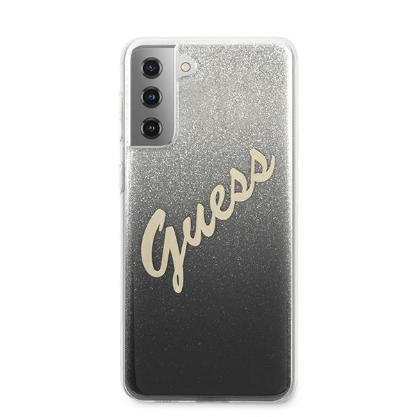 Guess GUHCS21MPCUGLSBK S21+ G996 czarny/black hardcase Glitter Gradient Script