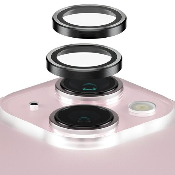 PanzerGlass Hoops Camera iPhone 15 6.1" / 15 Plus 6.7" czarny/black 1138 camera lens protector hoop optic rings