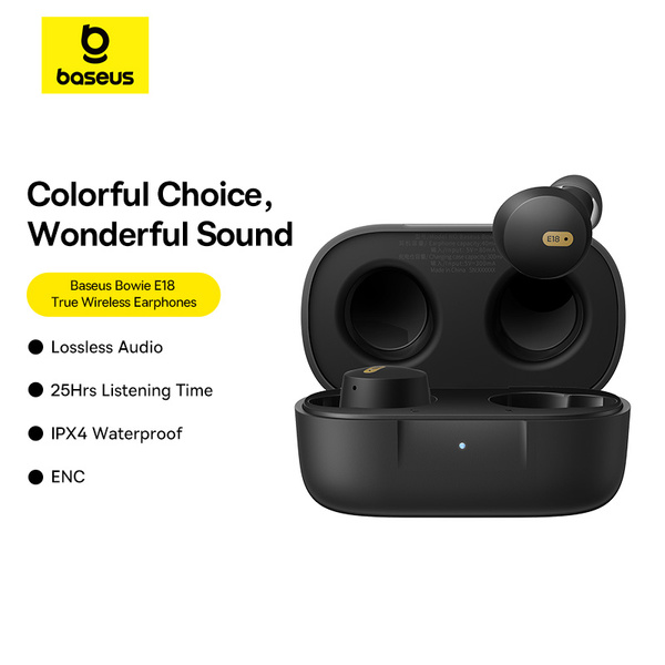 Baseus Bowie E18 Wireless TWS ENC IPX4 Earphones - Black