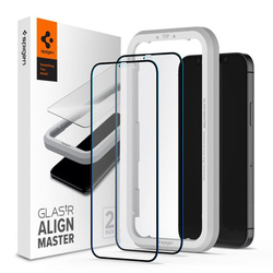 SZKŁO HARTOWANE SPIGEN ALM GLASS FC 2-PACK IPHONE 12 PRO MAX BLACK