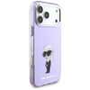 Etui Karl Lagerfeld IML Aquarelle Karl   & Choupette & Logo MagSafe do iPhone 17 Pro Max fioletowy