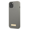 Guess GUHMP13MSPLG iPhone 13 / 14 / 15 6.1" szary/grey hard case Silicone Logo Plate MagSafe