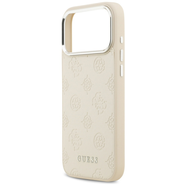 Etui Guess Peony Hot Stamp Script        MagSafe do iPhone 17 Pro Max beżowy
