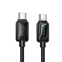 Kabel USB C do USB C Hoco 3A 60W 1,2 m z LCD U146 czarny