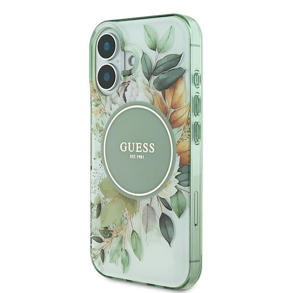 Guess GUHMP16MHFWBDCEN iPhone 16 Plus6.7" zielony/green hardcase IML Flower & Tonal Circle MagSafe