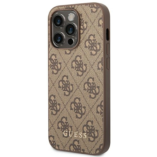 Guess GUHCP14XG4GFBR iPhone 14 Pro Max6,7" brązowy/brown hard case 4G Metal Gold Logo