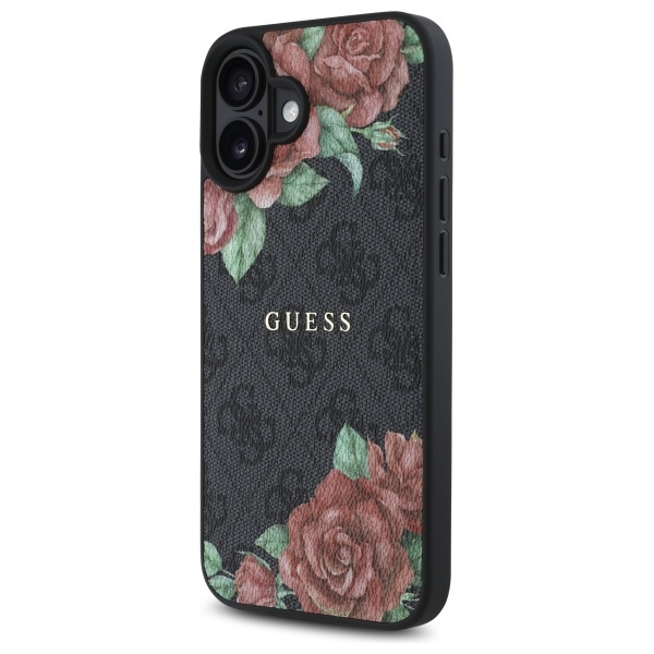 Guess GUHMP16SP4ROPEMCK iPhone 16 6.1"   czarny/black hardcase 4G Flowers Print MagSafe
