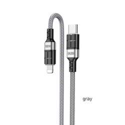 Kakusiga KSC-696 USB Cable Type-C/Type-C 1.2m PD60W GRAY