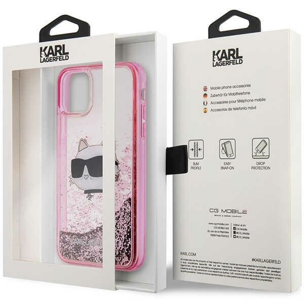 KARL LAGERFELD KLHCN61LNCHCP IPHONE 11/ XR PINK/ PINK HARDCASE GLITTER CHAPETTE HEAD