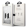 Etui Karl Lagerfeld Liquid Glitter Big KL na iPhone 14 - srebrne