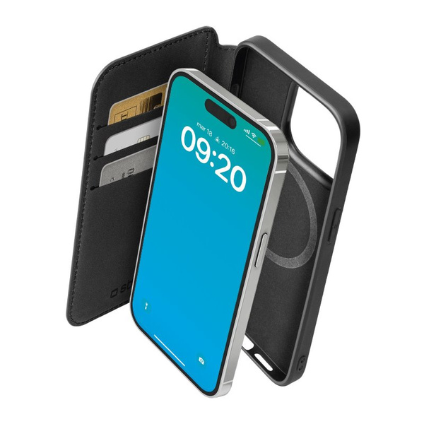SBS Etui Portfel na iPhone 15 Pro, czarny