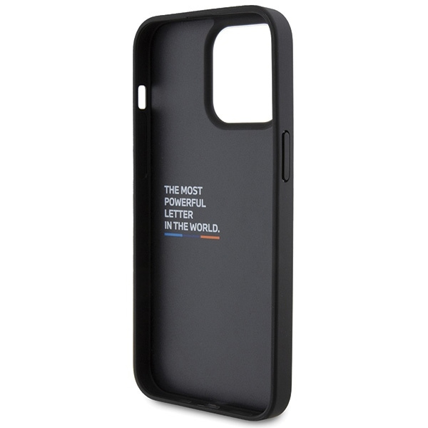 BMW BMHCP15X22PTDK iPhone 15 Pro Max 6.7" black/black Leather Stamp Tricolor