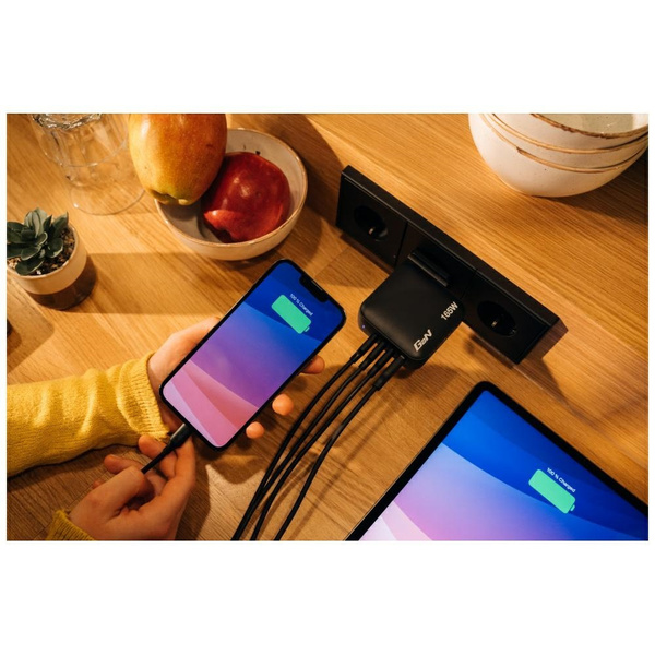 Ładowarka sieciowa Verbatim Mini GaN     165W 3xUSB-C PD/1x USB-A QC czarny 32216