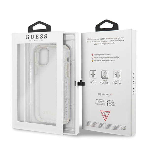 Guess GUHCN65PCGLSI iPhone 11 Pro Maxsrebrny/silver hard case Glitter