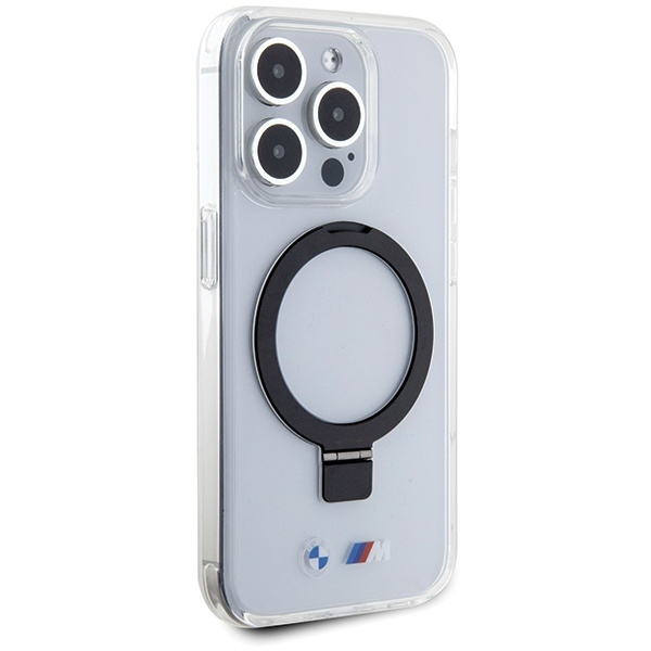 Etui BMW Ring Stand M Collection MagSafe na iPhone 15 Pro - przezroczysty