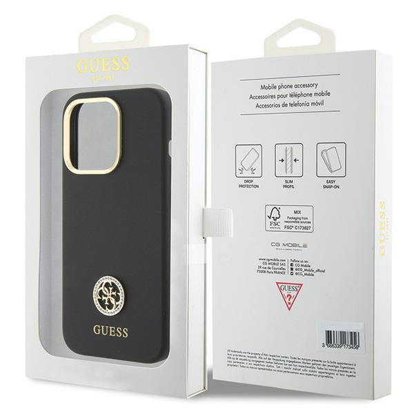 Guess GUHCP15XM4DGPK iPhone 15 Pro Max6.7" czarny/black hardcase Silicone Logo Strass 4G