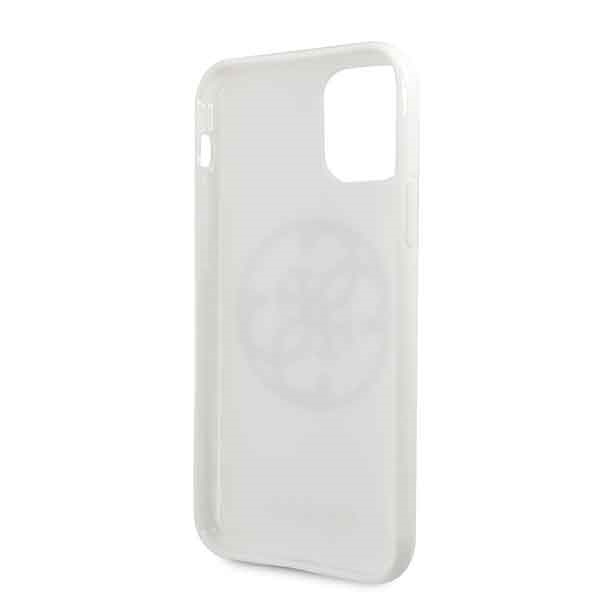 Guess GUHCN61TPUWHGLG iPhone 11 6,1" /Xr biały/white hard case Glitter 4G Circle Logo