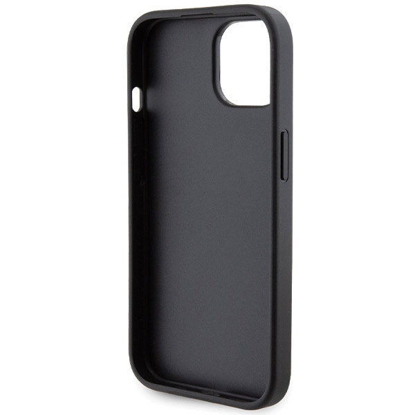 Etui Ferrari Grip Stand Metal Logo na iPhone 15 - czarne