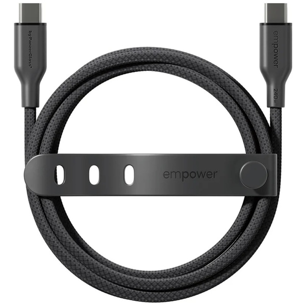 Kabel empower by PanzerGlass Racing 240W USB-C do USB-C 2m czarny