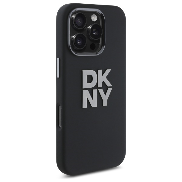 DKNY DKHCP16LSMCBSK iPhone 16 Pro 6.3"   czarny/black hardcase Liquid Silicone Metal Logo