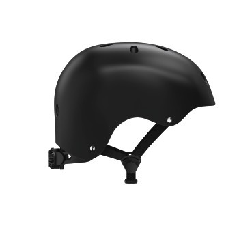 Kask do skateboardingu, na obwód głowy 55 - 58 cm, czarny