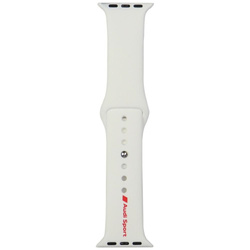 Pasek Audi Sport Red Logo Silicone Watch Strap do Apple Watch 40/41/42mm biały