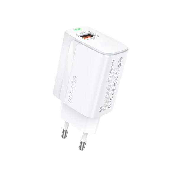 FONENG ładowarka sieciowa EU64 18W 1xUSB QC3.0 + kabel USB-C Biały