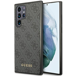 GUESS GUHCS23LG4GFGR S23 ULTRA S918 SZARY/GREY HARDCASE 4G METAL GOLD LOGO