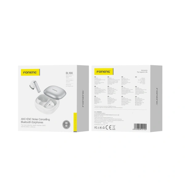FONENG wireless earphones (ANC+ENC) BL166 Silver