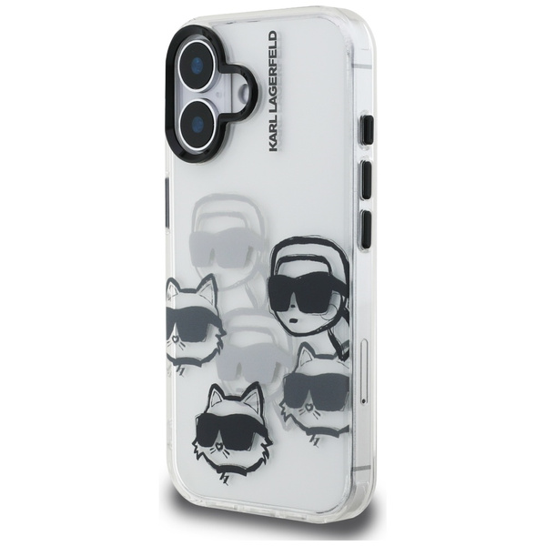 Etui Karl Lagerfeld IML Multi K&C Head   Pattern do iPhone 16 przezroczysty