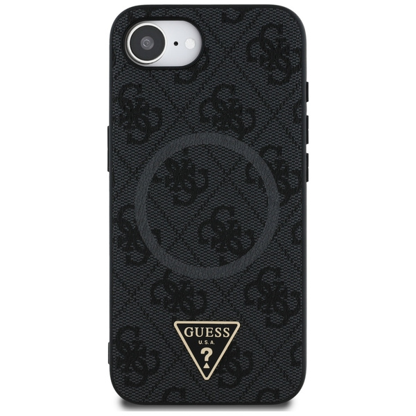 Etui Guess 4G Ring Triangle Logo MagSafe do iPhone 16e czarny