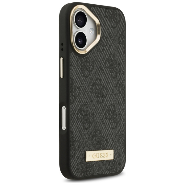 Etui Guess 4G Logo Plate MagSafe do      iPhone 17 czarny