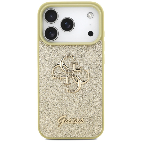 Etui Guess Fixed Glitter Big 4G do       iPhone 17 Pro złoty