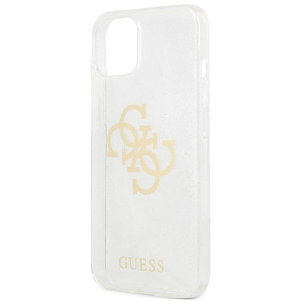 Guess GUHCP13SPCUGL4GTR iPhone 13 mini 5,4" transparent hard case Glitter 4G Big Logo