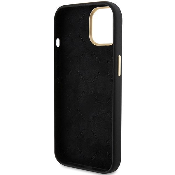 Guess GUHCP15SSMBSLK iPhone 15 / 14 / 13 6.1" czarny/black hardcase Silicone Script Metal Logo & Frame